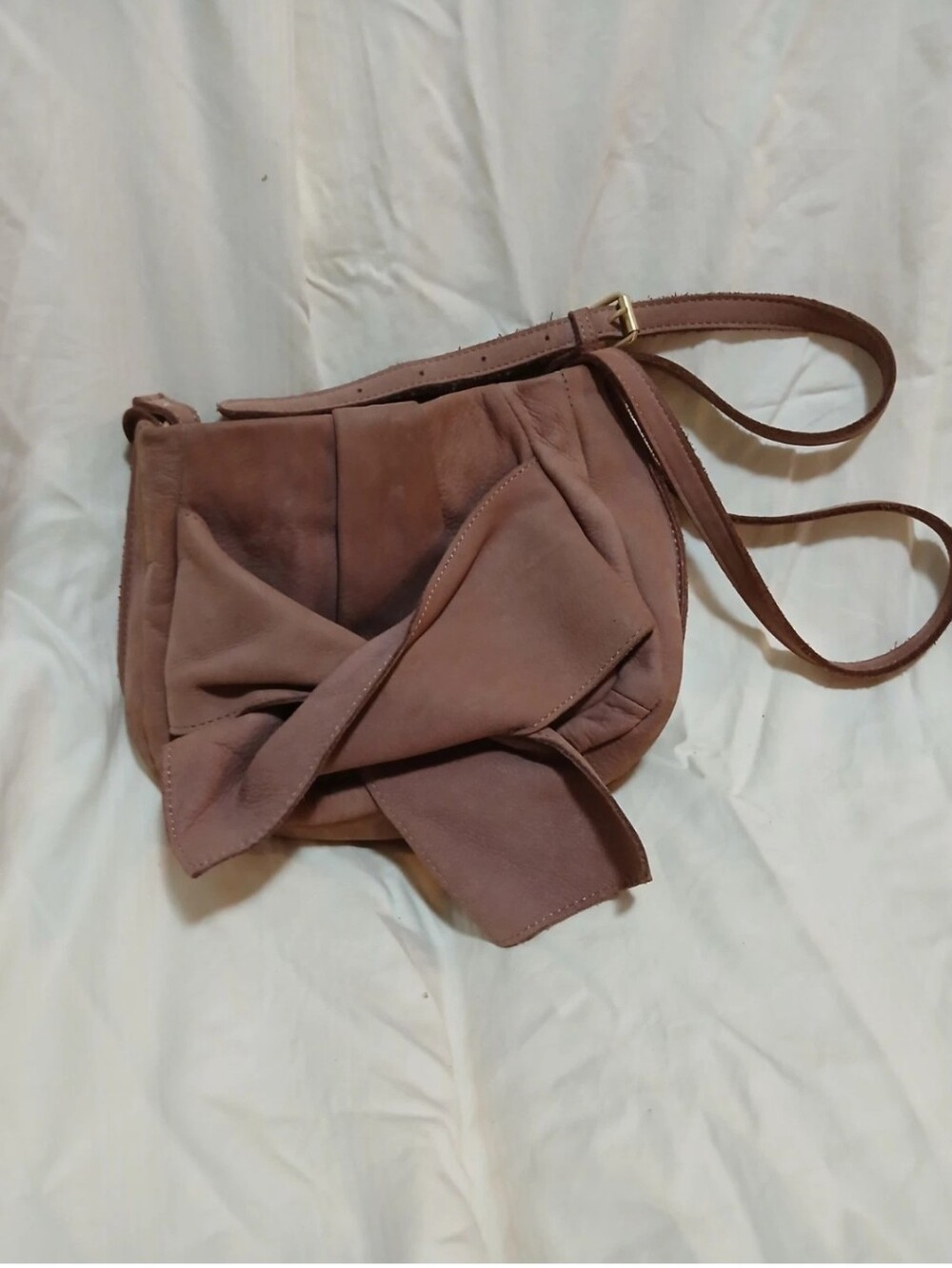 Miss Albright Cow Suede Leather W/Bow Knot Detail Crossbody - Picture 3 of 6